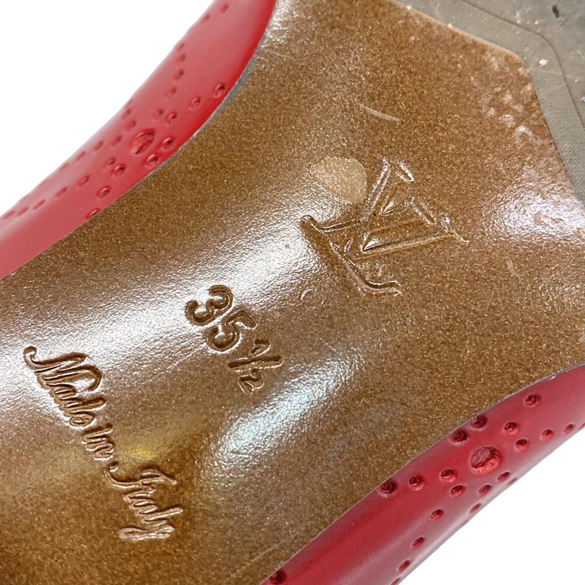 LOUIS VUITTON レッド ローファー horita78_63447