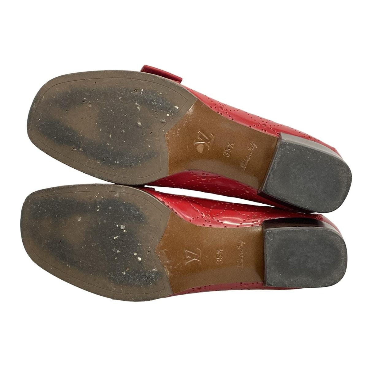 LOUIS VUITTON レッド ローファー LOUIS VUITTON(ルイヴィトン) ローファー 35 1/2 - レッド パンチング