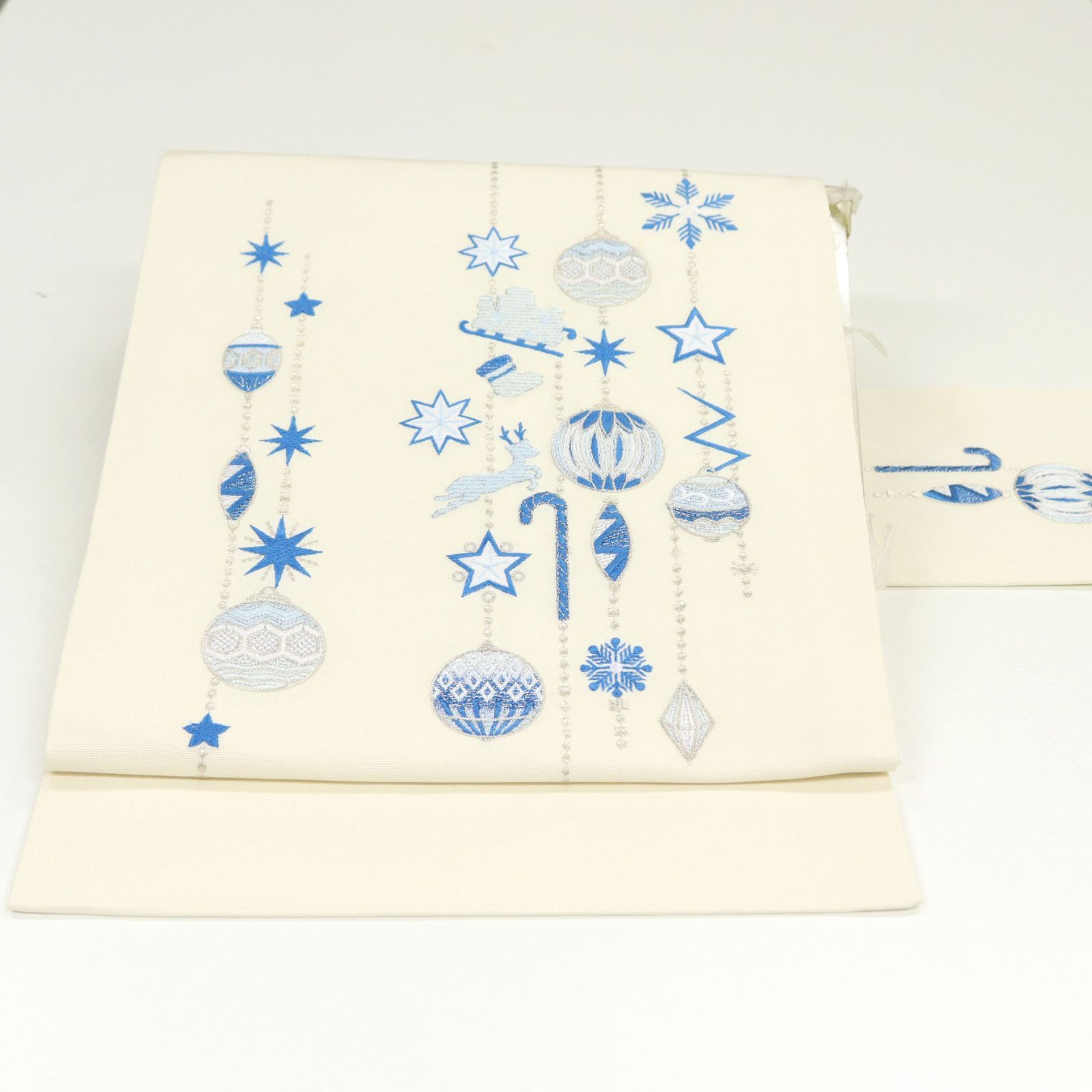 ona4622 お仕立て上がり 西陣織 九寸 名古屋帯 クリスマス