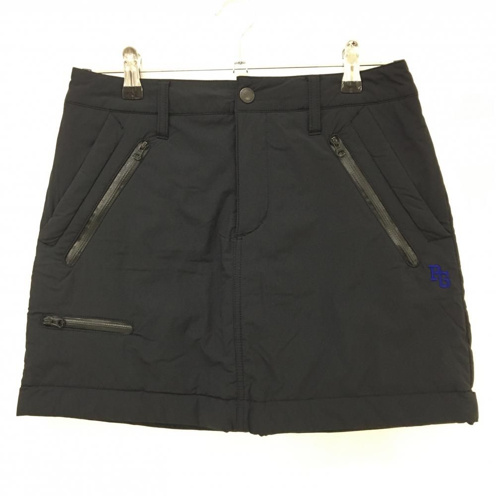 超 パーリーゲイツ 中綿ナイロンスカート 黒 ジップポケット 裾調節可 レディース 0 S ゴルフウェア PEARLY GATES