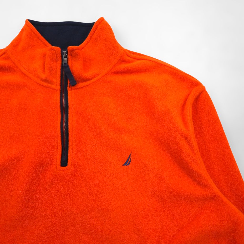 NAUTICA ハーフジップ フリースジャケット XL オレンジ ポリエステル
