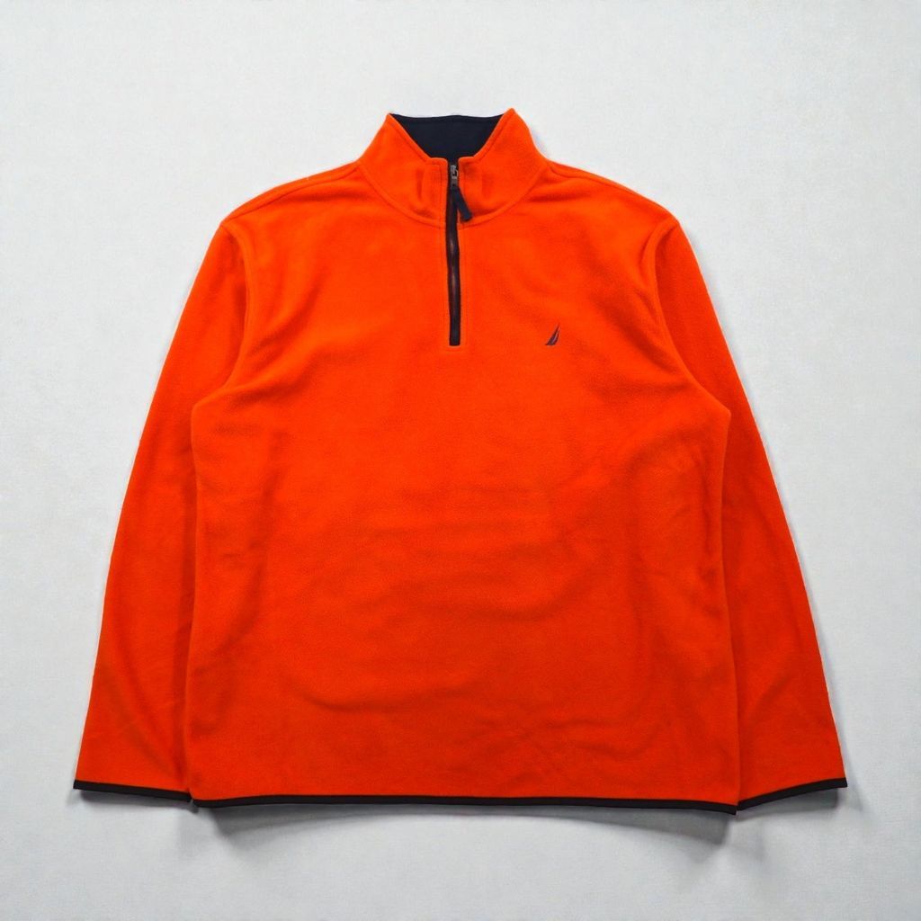 NAUTICA ハーフジップ フリースジャケット XL オレンジ ポリエステル