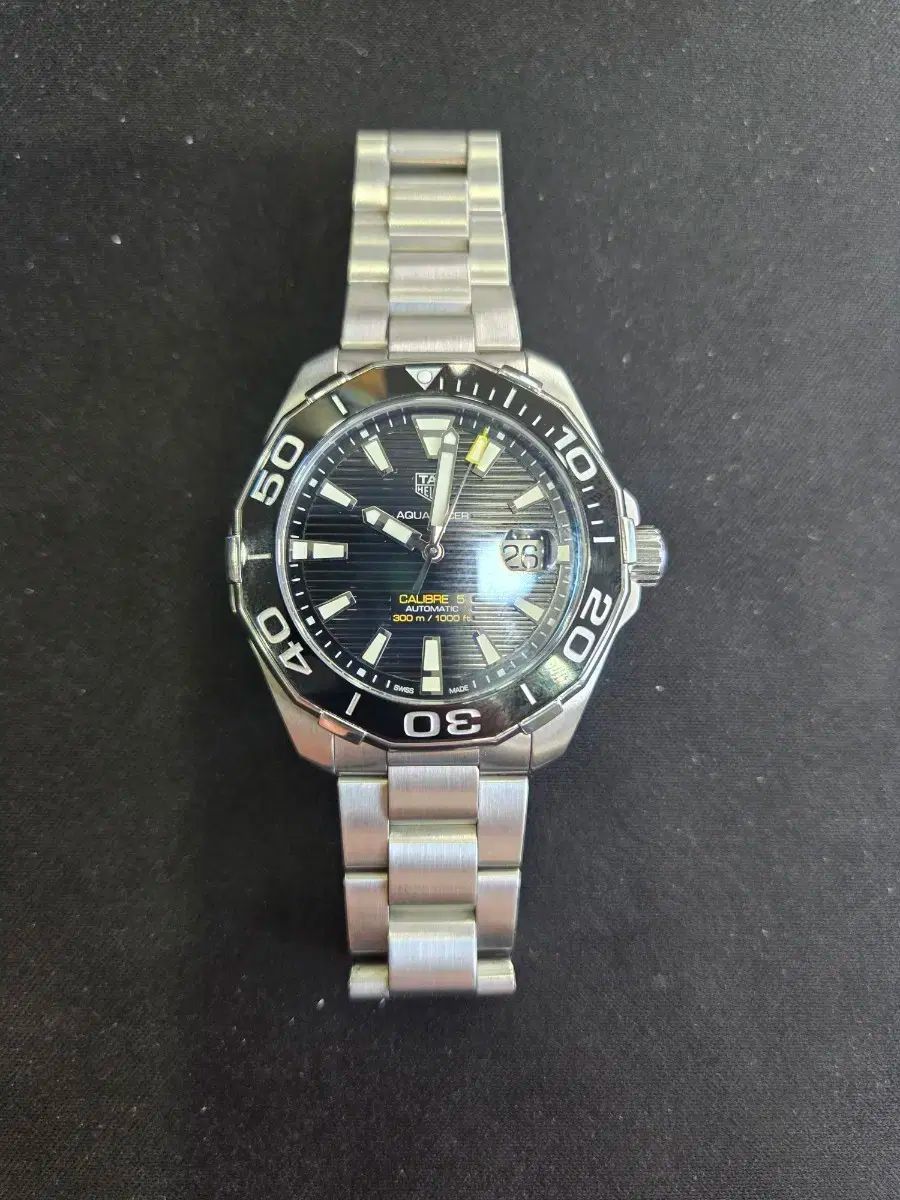 43 mm タグ ホイヤー アクアレーサー キャリバー5 オートマティック 黒文字盤