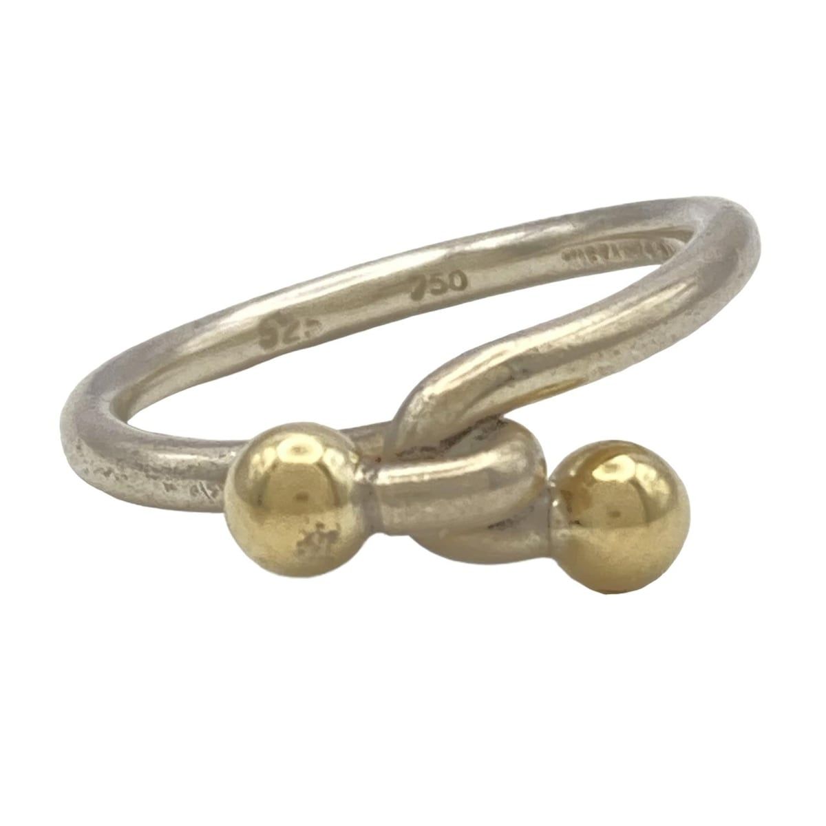 TIFFANY&Co.(ティファニー) リング美品 ラブノット シルバー×K18YG