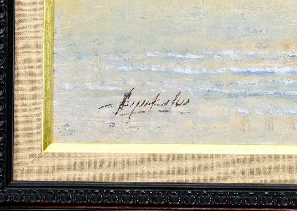 真作】【WISH】岡田旭峰「暁のメロディー」油彩 8号 1990年作 一枚の絵