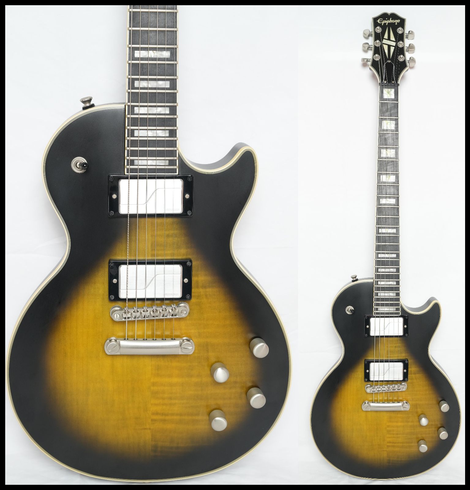 Epiphone Les Paul Prophecy Olive Tiger Aged Gloss Fishmanハムバッカー搭載