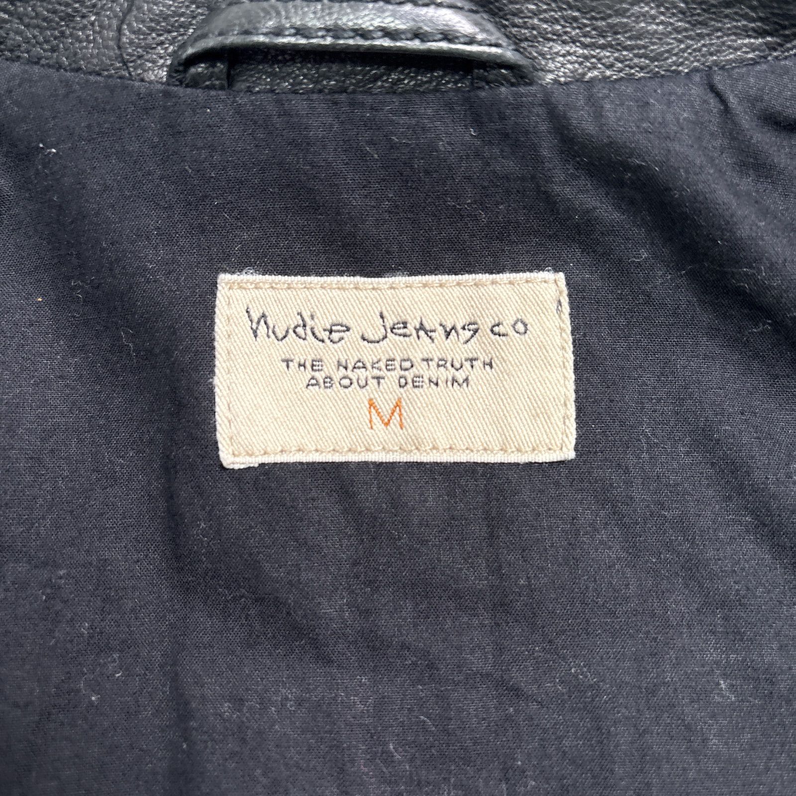 羊革】Nudie Jeans レザージャケット 黒 M コーチジャケット 