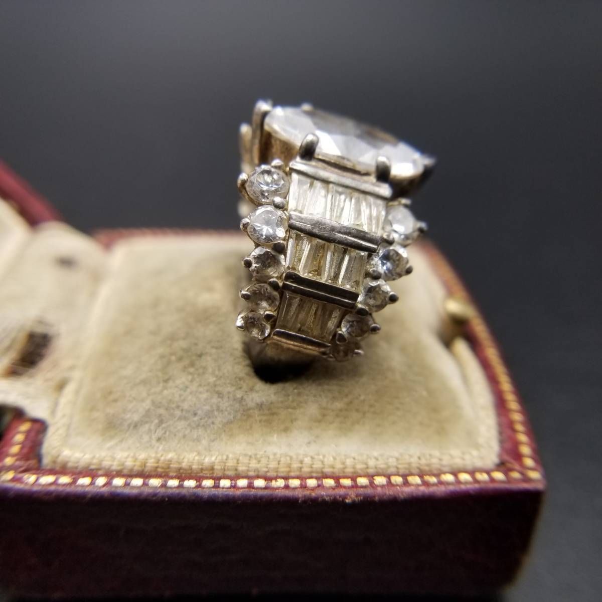 クリア マーキスカット ストーン ゴージャス 925 シルバー