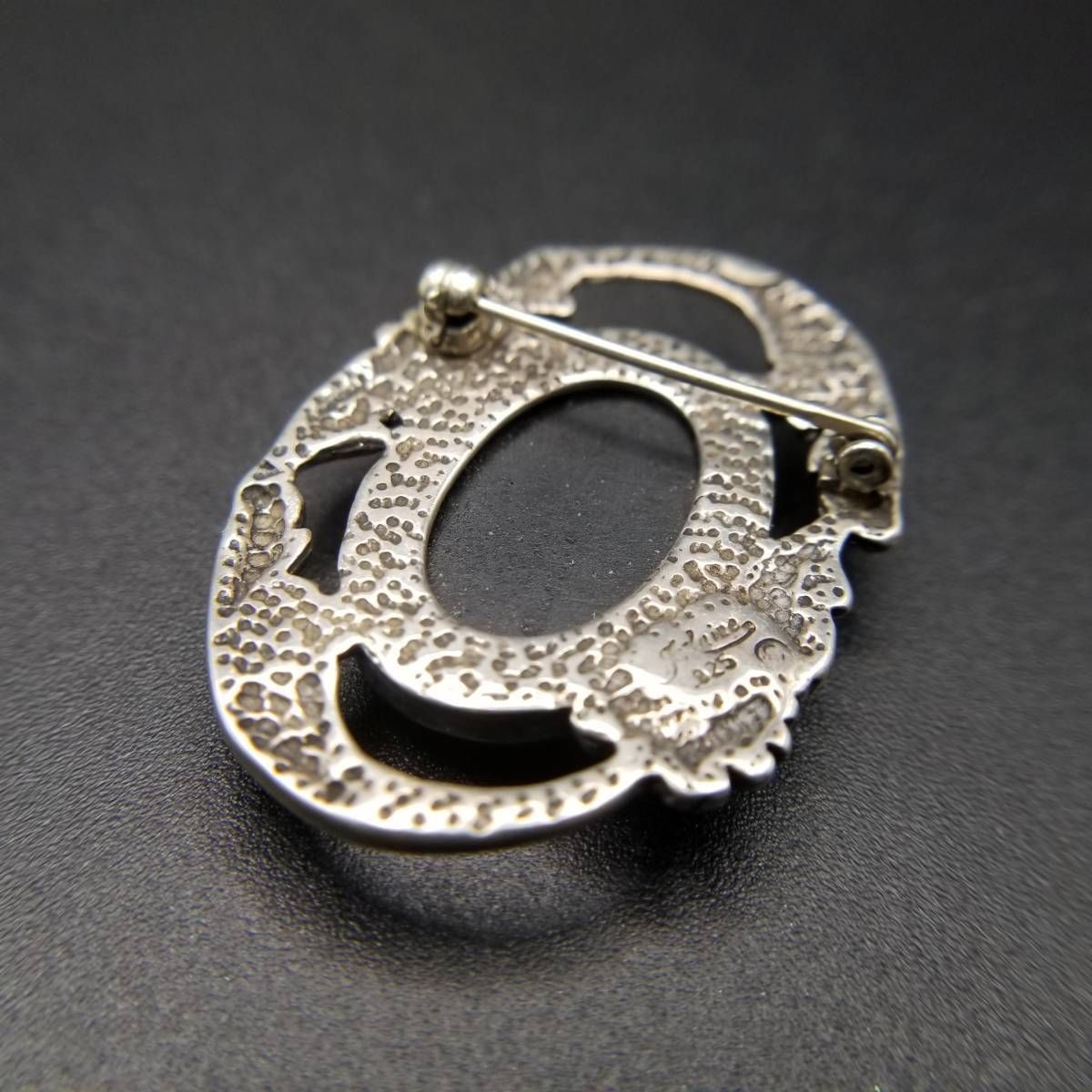 ヴィクトリアン カメオ 女性象 フラワー フレーム 925 シルバー