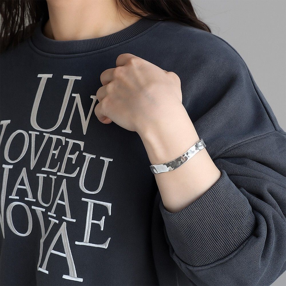 ウェーブ ハンマー打ち 槌目 925 シルバー ヴィンテージ カフ