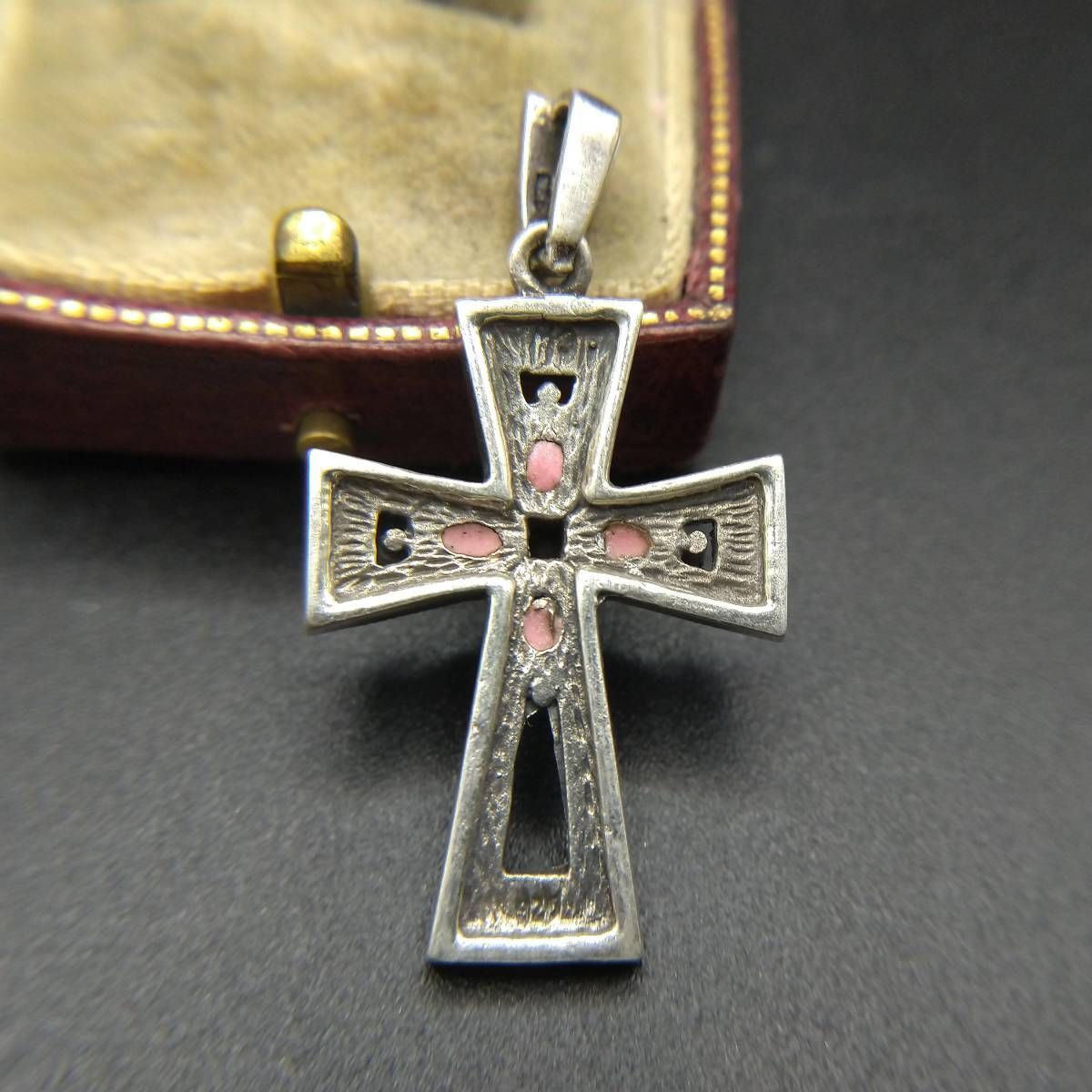 シルバー925 マーカサイト クロス デザイン ブローチ、ペンダント兼用 レトロ マーカサイト クロス 925 シルバー ヴィンテージ チャーム ペンダント