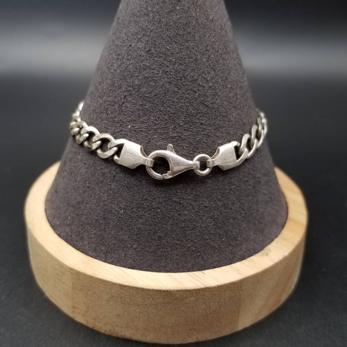 イタリア製 ヴィンテージ IDタグ 細幅 長方形プレート 925 シルバー