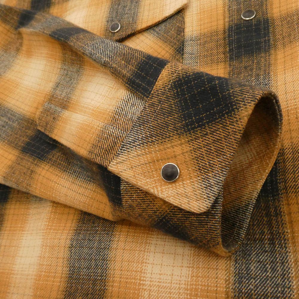 CALEE キャリー CL-25AW031 OMBRE CHECK WESTERN L/S SH オンブレー