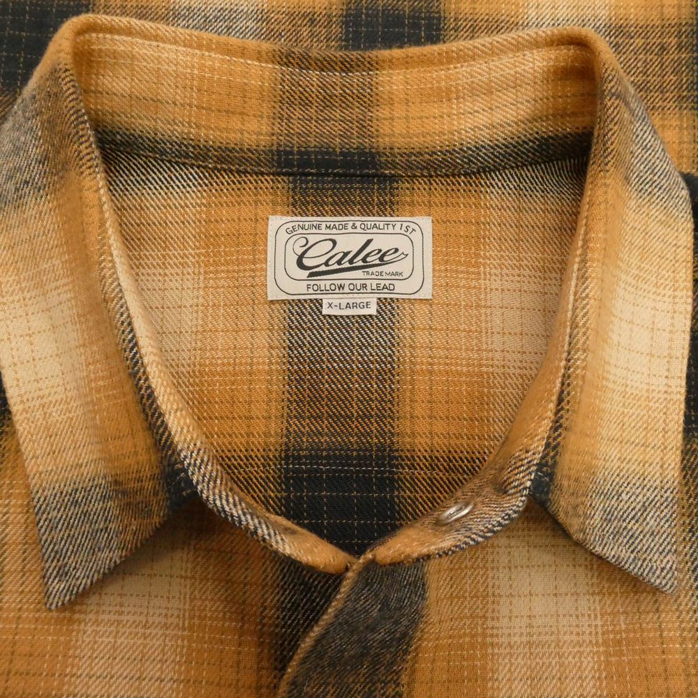 CALEE キャリー CL-25AW031 OMBRE CHECK WESTERN L/S SH オンブレー