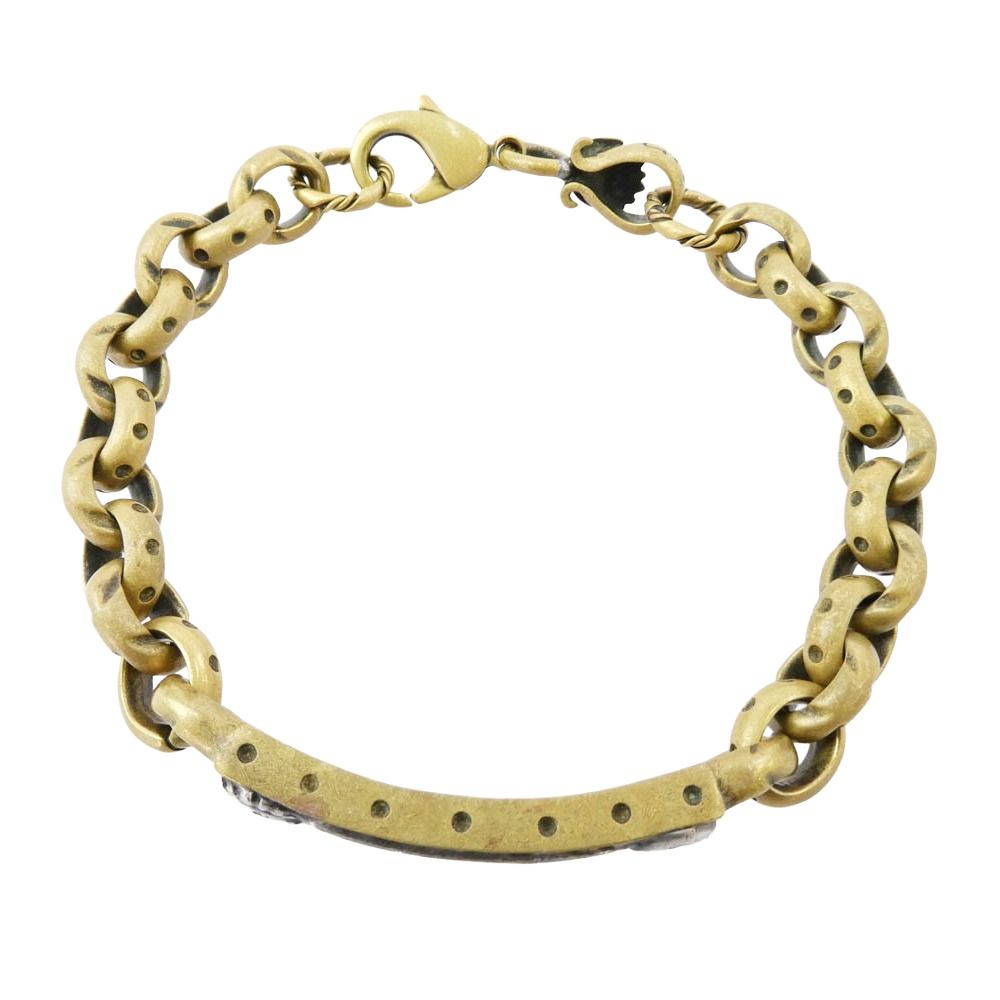 GALCIA ガルシア ブラス シルバーコンビ プレート IDブレスレット