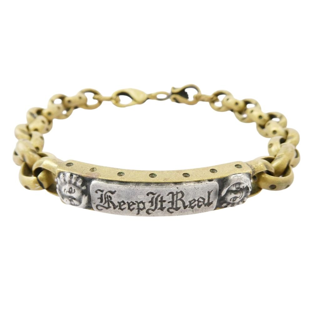 GALCIA ガルシア ブラス シルバーコンビ プレート IDブレスレット