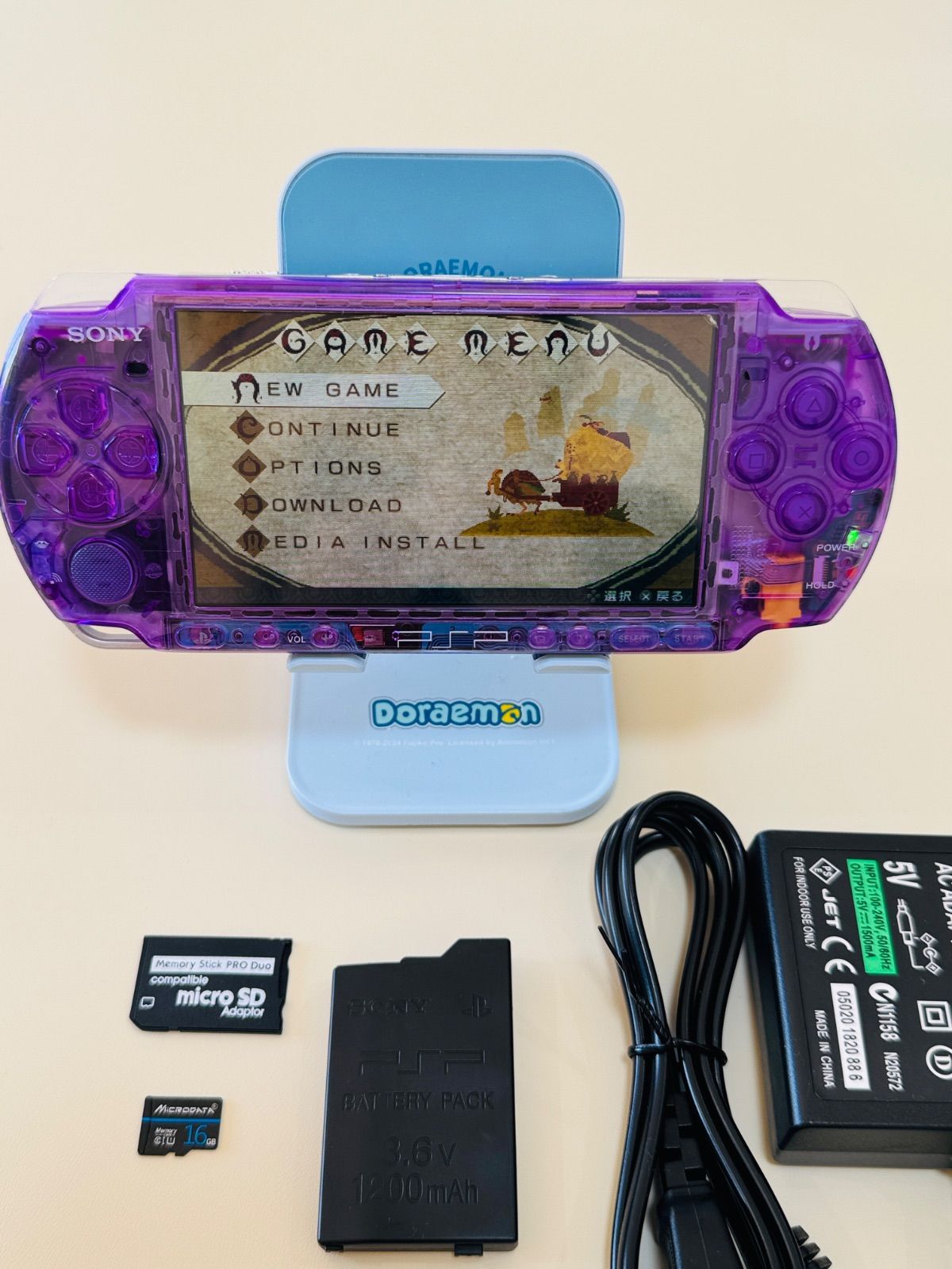 PSP 3000 パープル透明カスタム 本体 16 GB