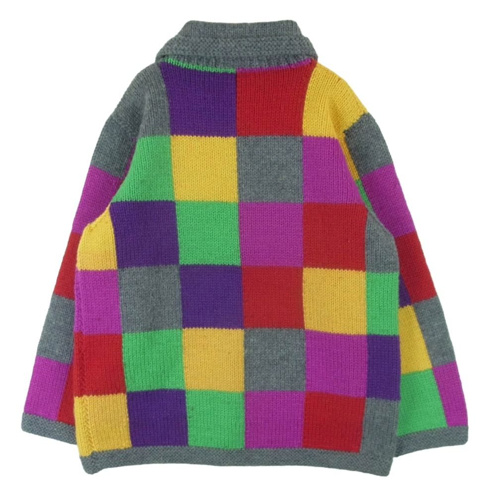 INVERALLAN インバーアラン 茶タグ Labrador Retriever 別注 パッチワーク カーディガン ウール グレー系 マルチ 系 サイズ表記なし