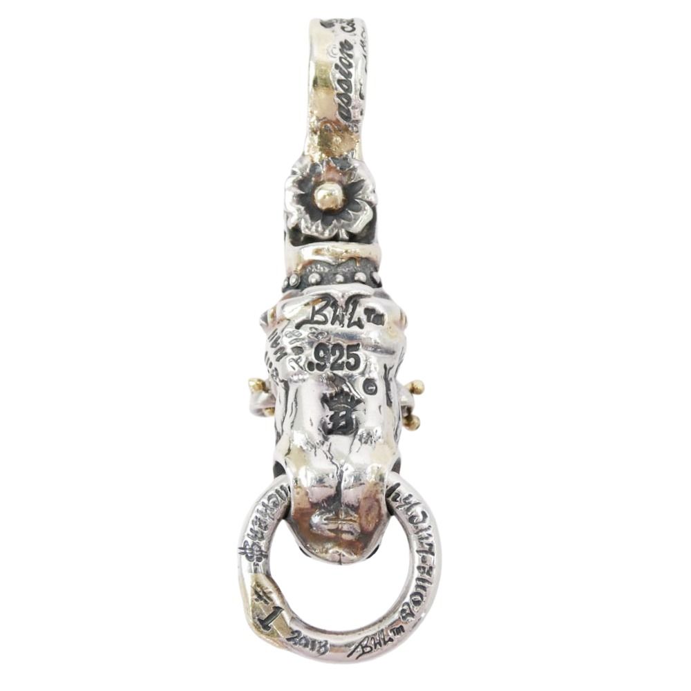 BILL WALL LEATHER ビルウォールレザー Rhino Classic w g overlay ライノ クラシック 18 Kピアス付き Kゴールドサダー カスタム ペンダント トップ シルバー系