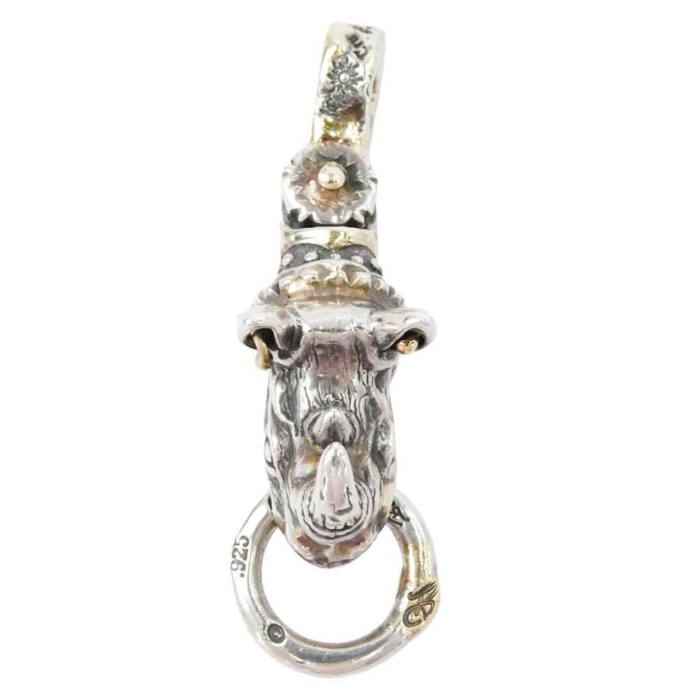 BILL WALL LEATHER ビルウォールレザー Rhino Classic w g overlay ライノ クラシック 18 Kピアス付き Kゴールドサダー カスタム ペンダント トップ シルバー系