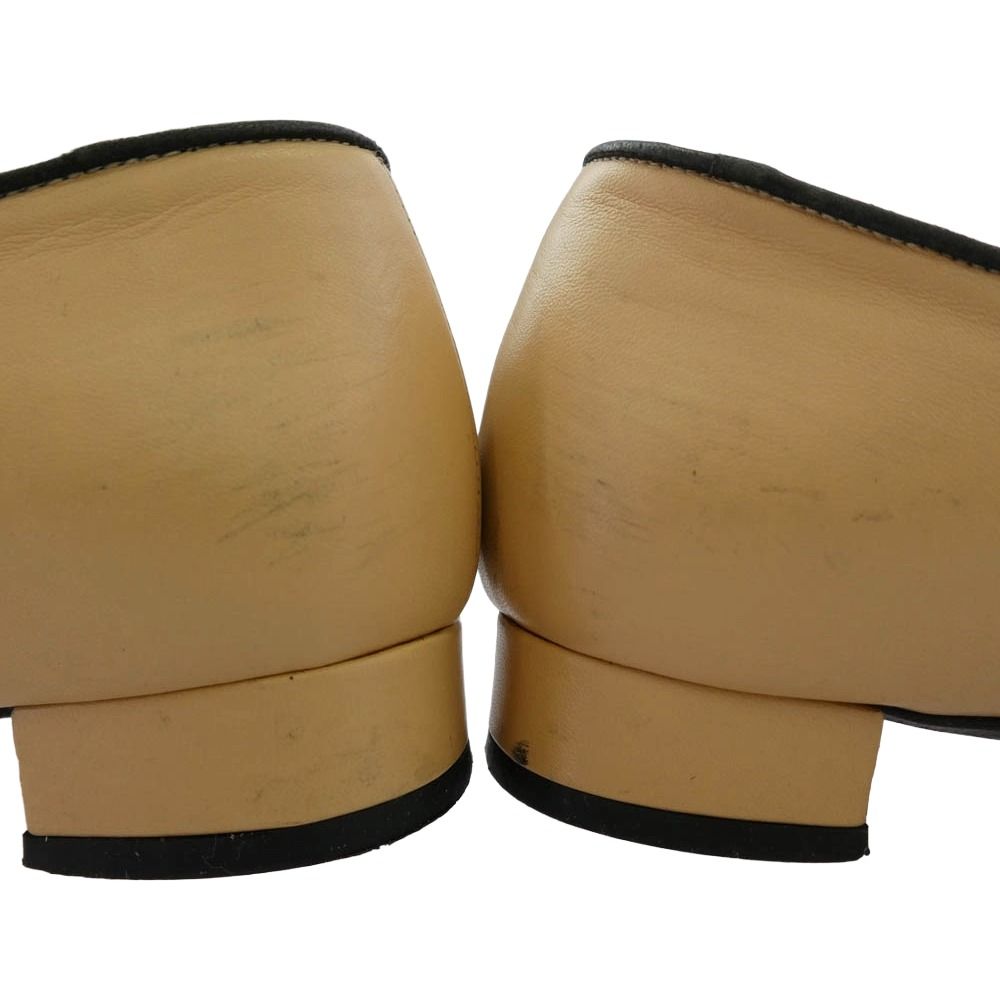 CHANEL シャネル イタリア製 バイカラー ココマーク リボン バレエ