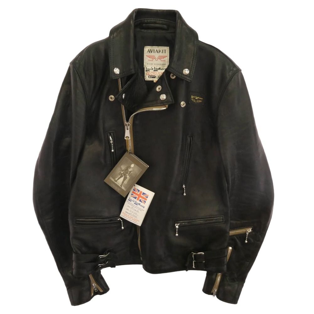 Lewis Leathers ルイスレザー 英国製 391 T TIGHT FIT ライトニング シープスキン ライダース ジャケット ブラック ブラック系 38