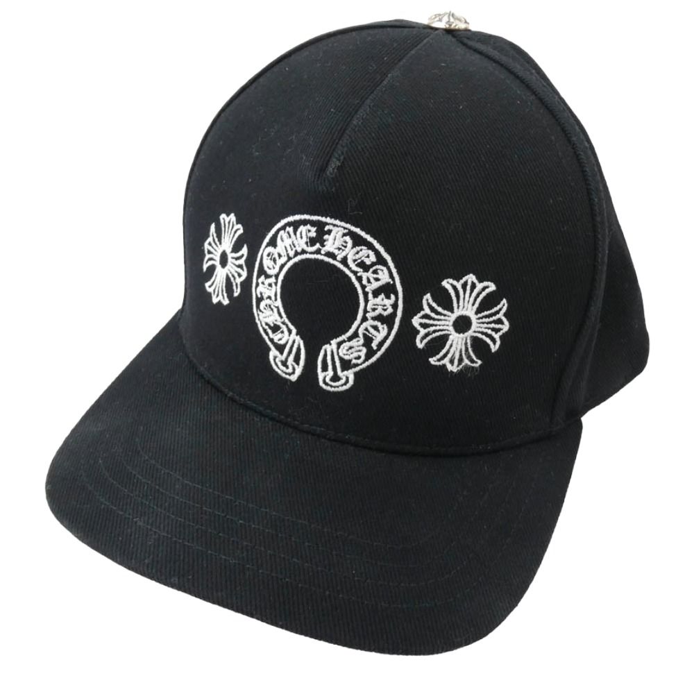 CHROME HEARTS クロムハーツ 原本無 CH Plus Horseshoe CAP ホースシュー 刺繍 ベースボール キャップ ブラック系 53-60