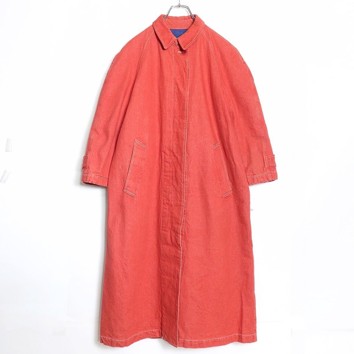 ピンクハウス☆デニムのロングコート 赤系 あったか裏キルティング