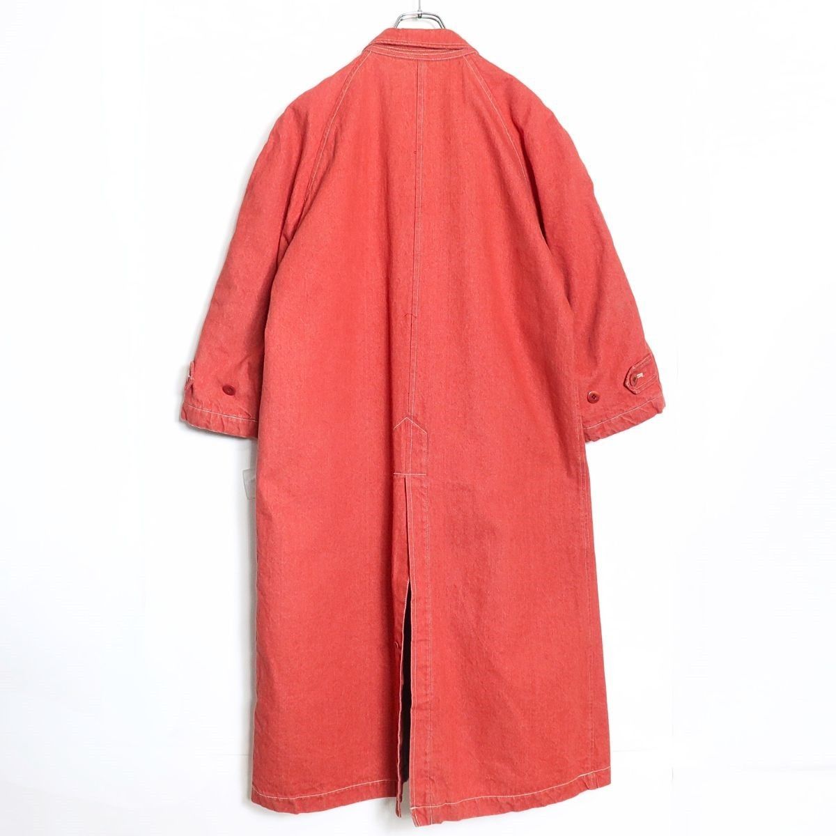 ピンクハウス☆デニムのロングコート 赤系 あったか裏キルティング