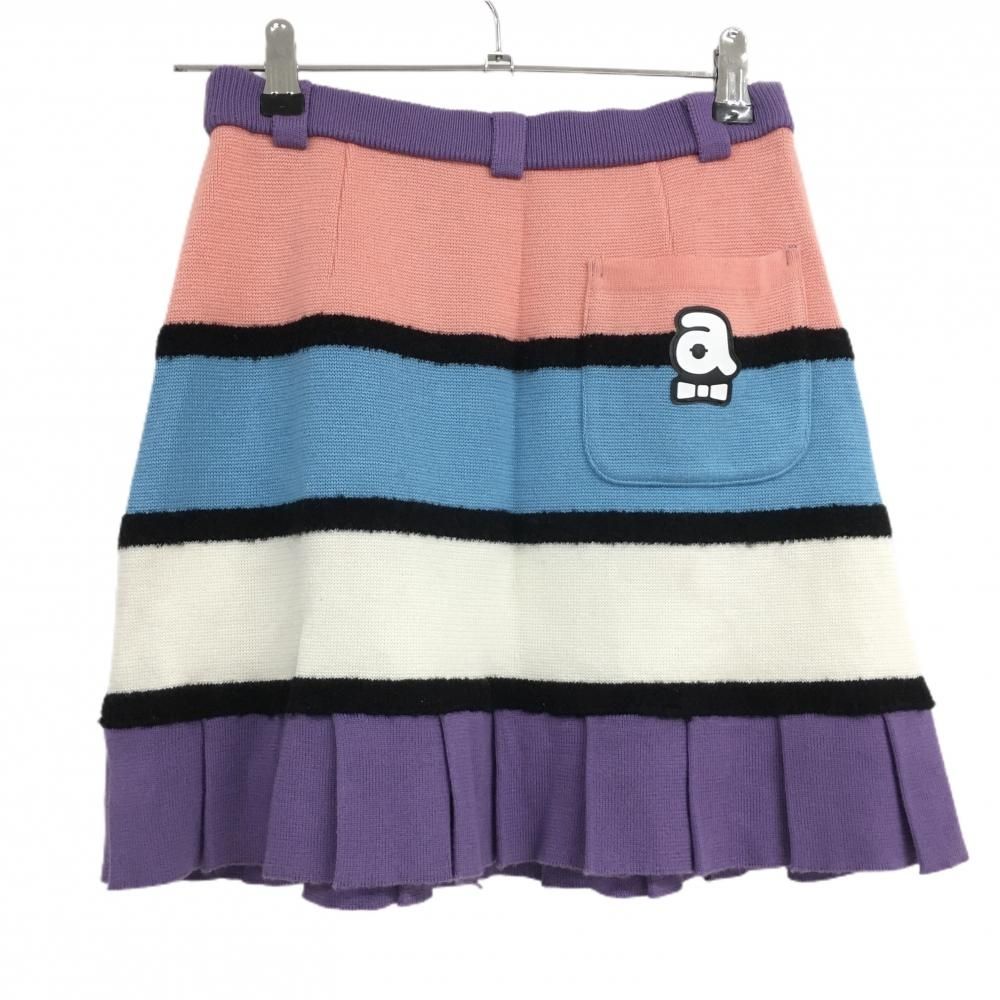 超美品】アルチビオ 2024 ニットスカート パープル×黒 配色ボーダー