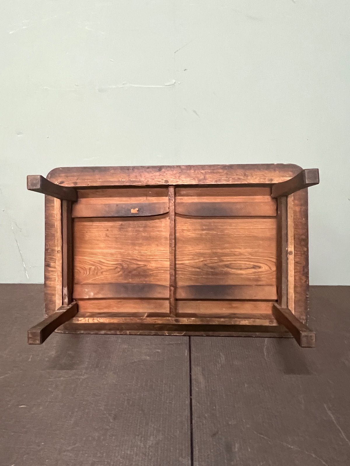 ☆ 昭和 レトロ 長方形 ちゃぶ台 折りたたみ 木製 当時物 古民家 古民