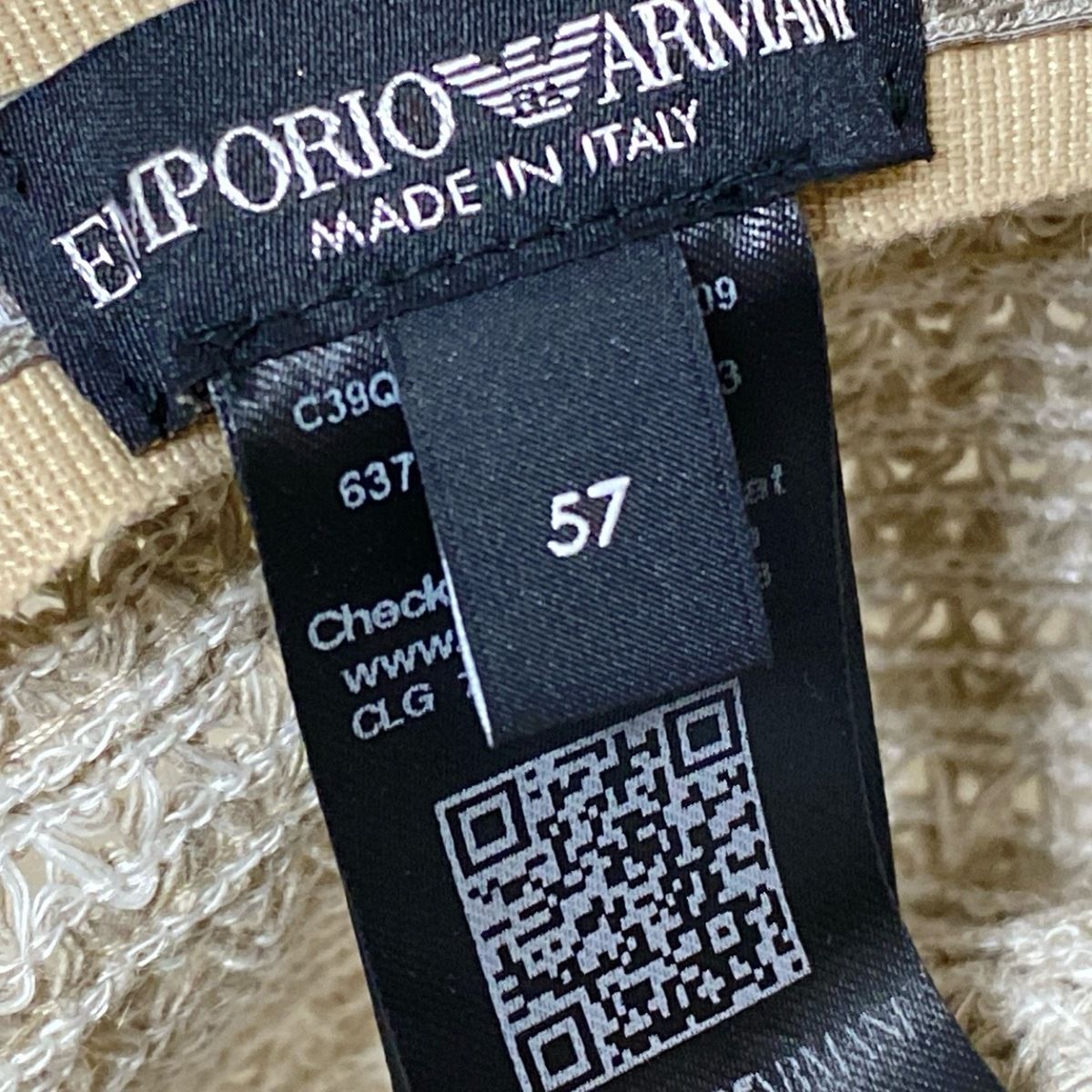  エンポリオアルマーニ ハット 57 アイボリー コットン リネン その他 ハット