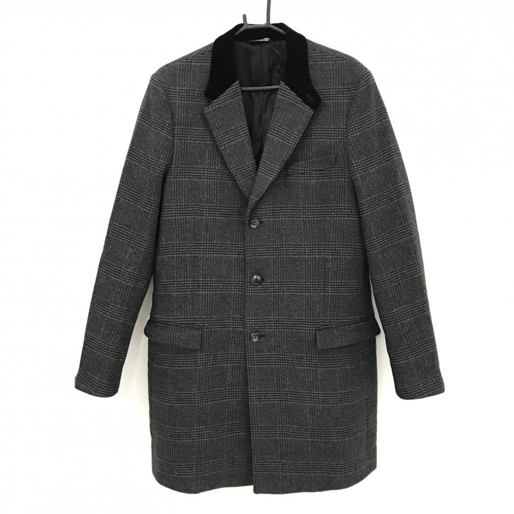 DOLCE-GABBANA ドルチェアンドガッバーナ コート グレー×黒 チェック 羊毛混 52 メンズ ブランド2