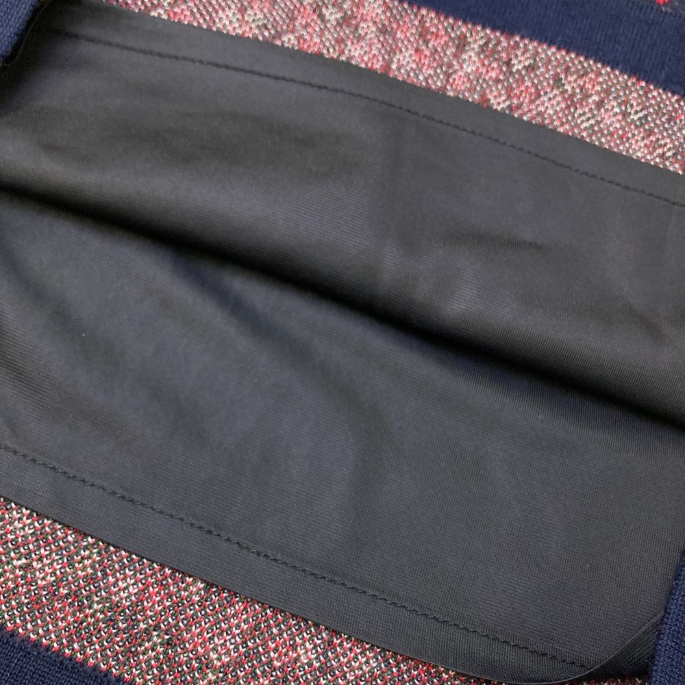 サイズ M MARK-LONA マークアンドロナ ニットスカート 裏地付 総柄 ネイビー系 ゴルフウェア レディース ストスト スカート レディースウェア ゴルフ