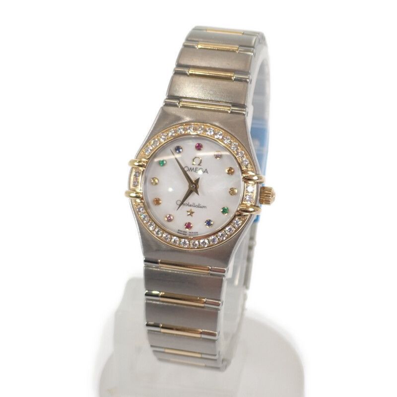 OMEGA コンステレーションミニ アイリス 1367 79 腕時計 ステンレススチール イエローゴールド クオーツ ホワイトシェル文字盤 レディース 時計
