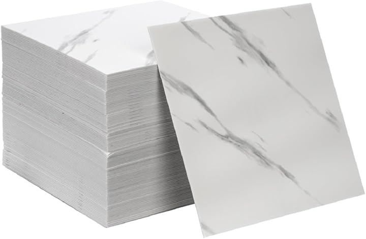 self 防水 タイルシート 壁紙シール セット 30 x cm 厚さ2.5 mm アルミ箔素材 3 D立体デザイン 耐熱 防汚 防カビ リフォームシート 粘着タイプ 簡単施工 DIY リメイクシート 石