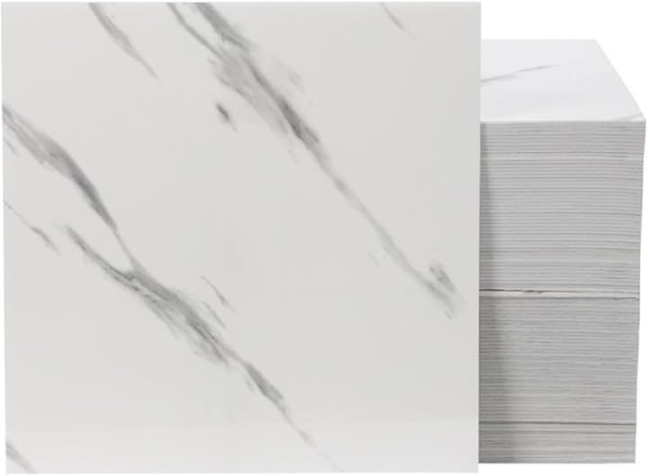 self 防水 タイルシート 壁紙シール セット 30 x cm 厚さ2.5 mm アルミ箔素材 3 D立体デザイン 耐熱 防汚 防カビ リフォームシート 粘着タイプ 簡単施工 DIY リメイクシート 石