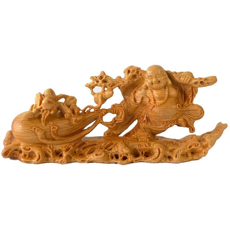 本日ポイントアップ|布袋尊 布袋様 木彫り 生命の樹 布袋さん 置物