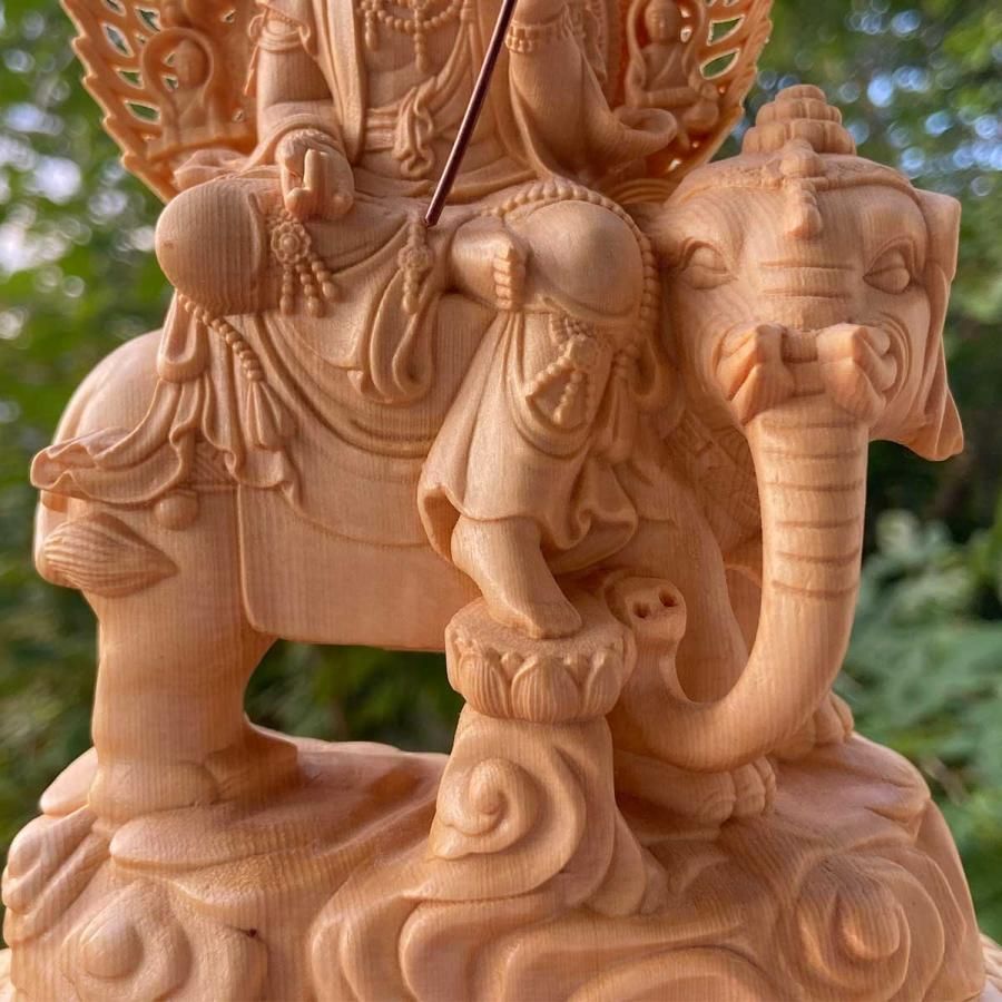 本日ポイントアップ|普賢菩薩 文殊菩薩 ご利益と癒しの木彫りアート