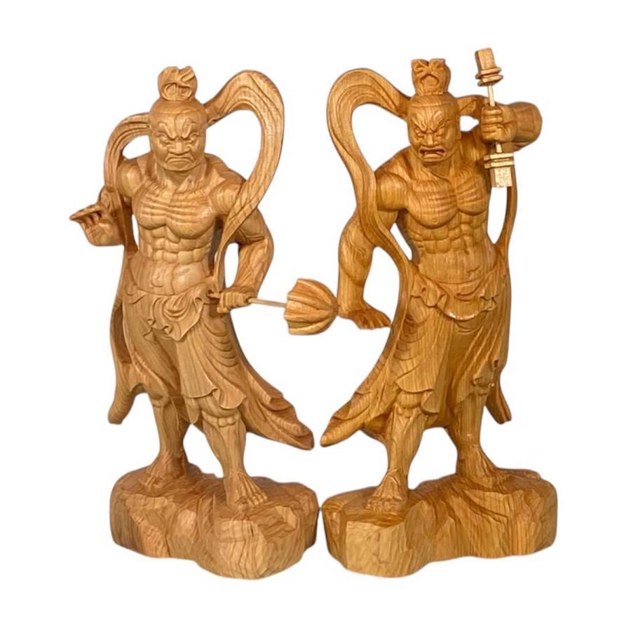 本日ポイントアップ|金剛力士像 仁王像 阿形 吽形 一対 仏像 20cm 天然