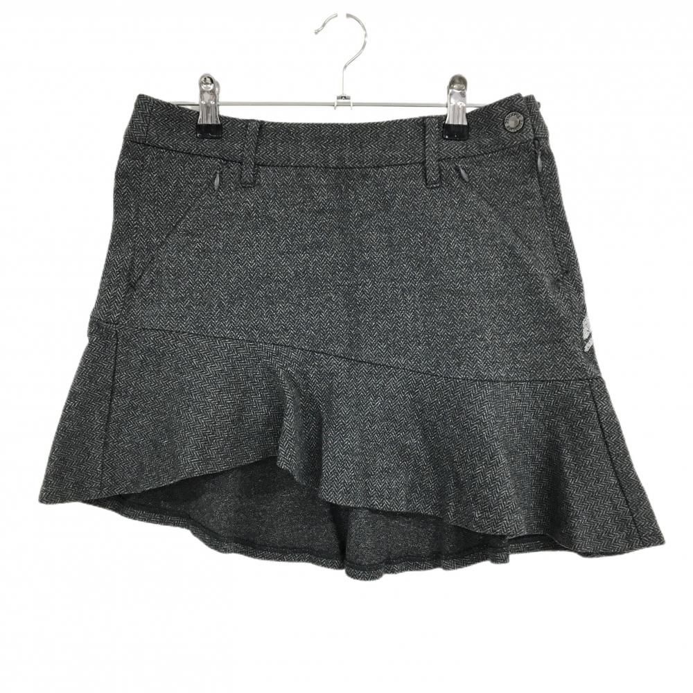 美品 DESCENTE スカート デサントゴルフ 中綿 ダウンスカート グレー 撥水防風後ろウエストゴムフルジップダウンスカート レディス(スカート