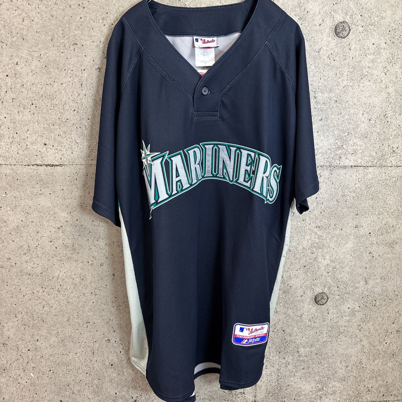 USA製90's　Majestic シアトル マリナーズ 濃紺 古着ゲームシャツ SALE 【新品】タグ付き MLB マリナーズ Majestic マジェスティック