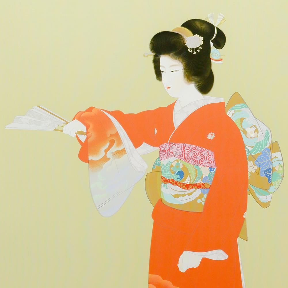 真作】【WISH】上村松園「序の舞」シルクスクリーン 30号大 大作 1996