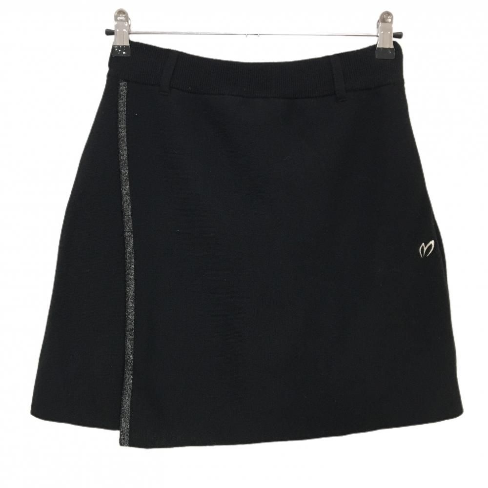 マスターバニー ニットスカート 黒×シルバー 裏地付 レディース 1(M