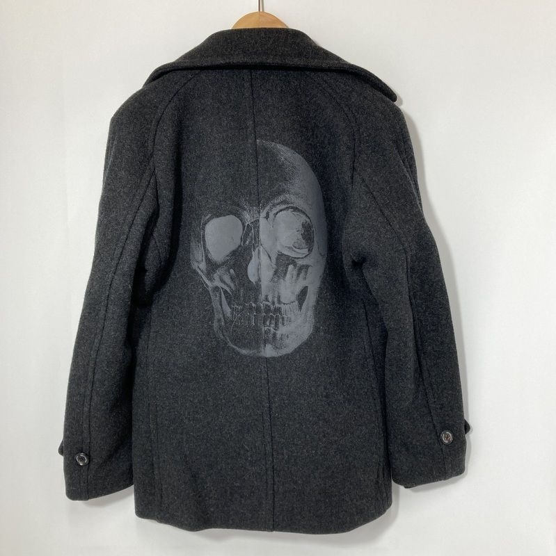 1 piu uguale 3 ウノ ピゥ ウグァーレ トレ ピーコート MRC 013 防寒 スカル サイズ6 XLサイズ相当 チャコールグレー アウター A 15341