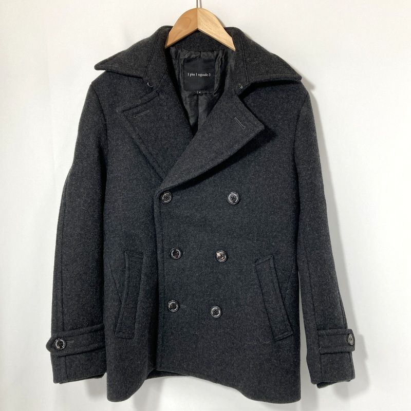 1 piu uguale 3 ウノ ピゥ ウグァーレ トレ ピーコート MRC 013 防寒 スカル サイズ6 XLサイズ相当 チャコールグレー アウター A 15341