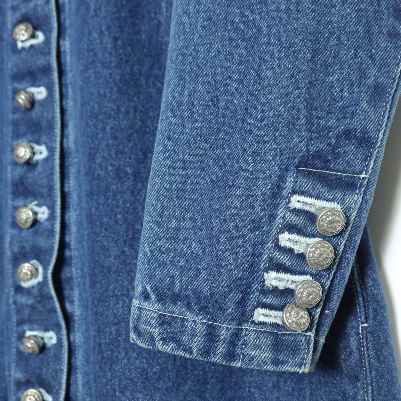 ピンクハウス☆ポンポン&刺繍ワッペン♪デニムワンピース ロング丈