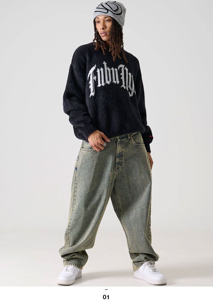 FUBU ニット セーター 長袖 ウール メンズ レディース 春秋冬用 黒 大きいサイズ フブ 編み物 ギフト 贈り物 トップス おしゃれ オールド文字 ふわふわ ビッグシルエット b系 ヒップホップ ファッション スポーツ ストリート系 ハイ ブランド 服 2025秋冬 新作 FAM-52712 FUBU ニット セーター 長袖 ウール メンズ レディース 春秋冬用 黒
