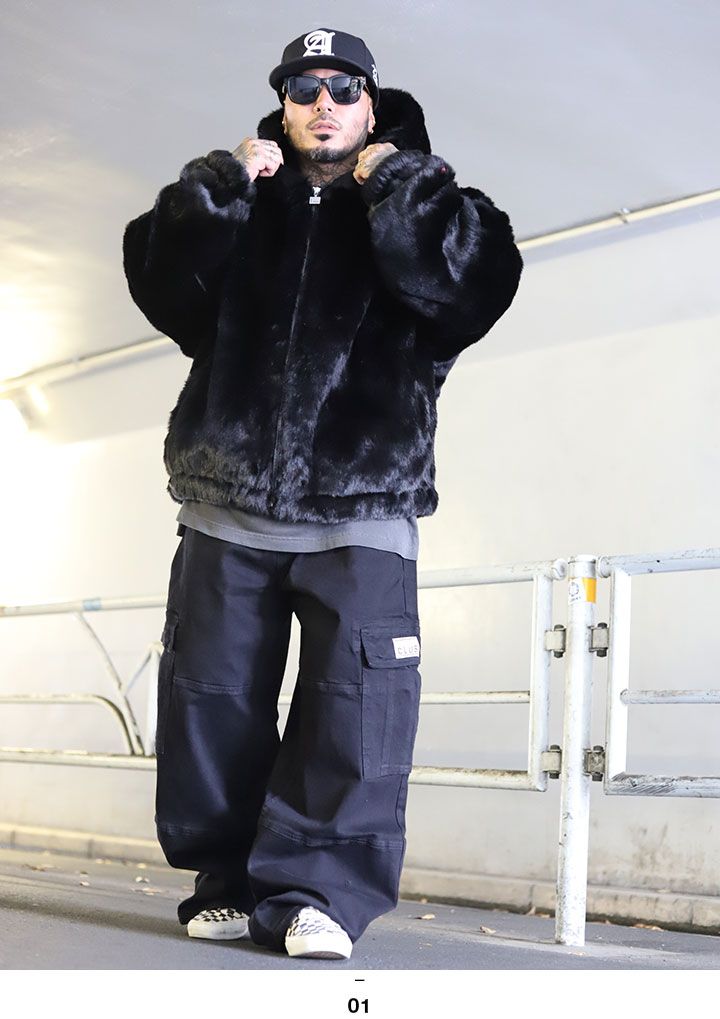 FUBU アウター パーカー b系 高級感 暖かい 中綿ジャケット 長袖 ブルゾン フーディ メンズ 春秋冬用 黒 大きいサイズ フブ 防寒着 かっこいい シンプル 刺繍 筆記体 オーバーサイズ ヒップホップ ファッション ストリート系 ハイ ブランド 服 2025秋冬 新作 FAM-52305 FUBU アウター 長袖 b系 フェイクファージャケット フード パーカー