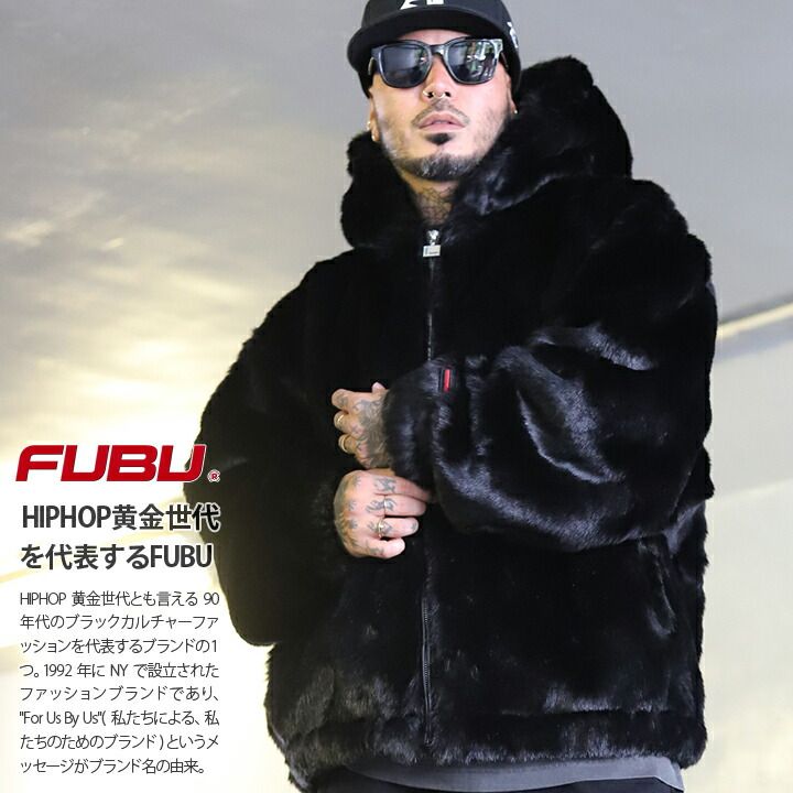 FUBU アウター 長袖 b系 フェイクファージャケット フード パーカー